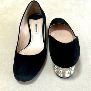 Miu Miu Black Sued Shoes